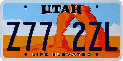 UT license plate Z772ZL