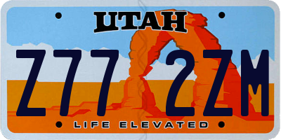 UT license plate Z772ZM
