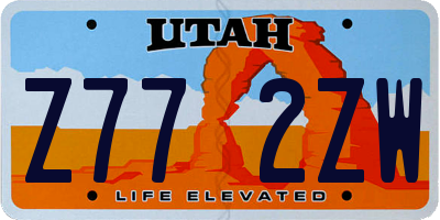 UT license plate Z772ZW