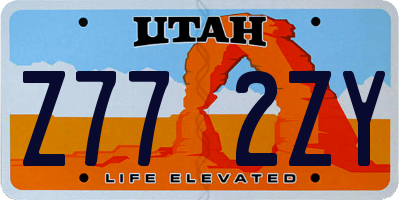 UT license plate Z772ZY