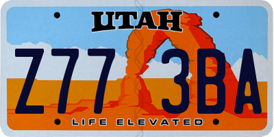 UT license plate Z773BA