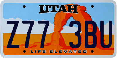 UT license plate Z773BU
