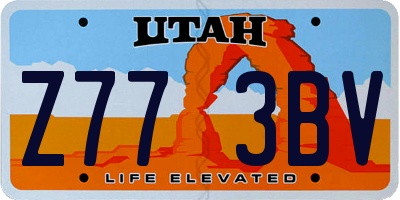 UT license plate Z773BV