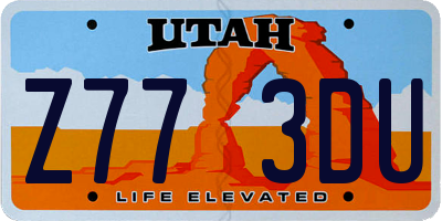 UT license plate Z773DU