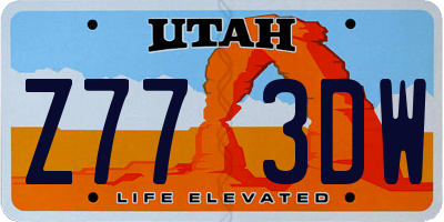 UT license plate Z773DW
