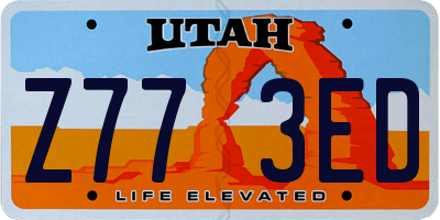 UT license plate Z773ED