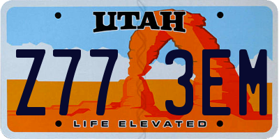 UT license plate Z773EM