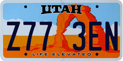 UT license plate Z773EN