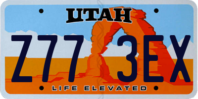 UT license plate Z773EX