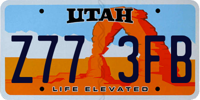 UT license plate Z773FB