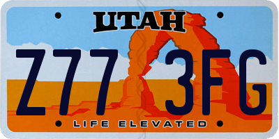 UT license plate Z773FG