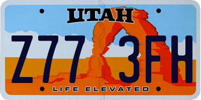 UT license plate Z773FH