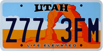 UT license plate Z773FM