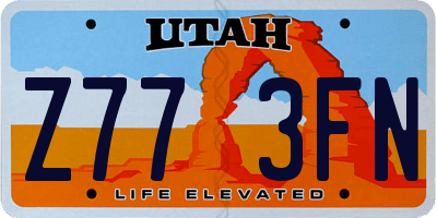 UT license plate Z773FN