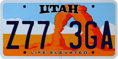 UT license plate Z773GA