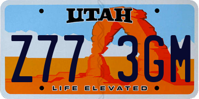 UT license plate Z773GM