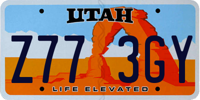UT license plate Z773GY