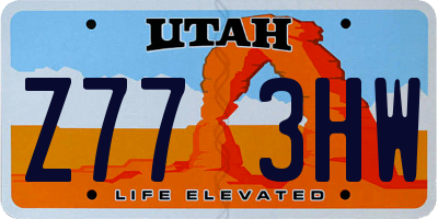 UT license plate Z773HW