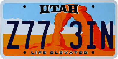 UT license plate Z773IN