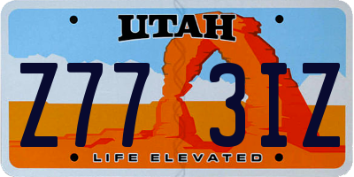 UT license plate Z773IZ