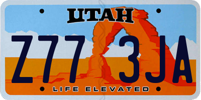 UT license plate Z773JA
