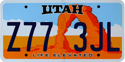 UT license plate Z773JL