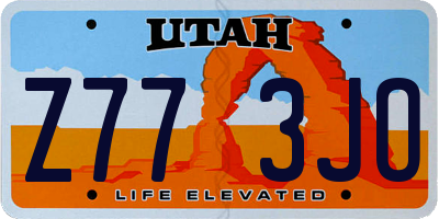 UT license plate Z773JO