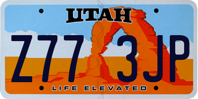 UT license plate Z773JP