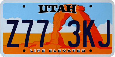 UT license plate Z773KJ