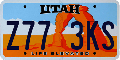 UT license plate Z773KS