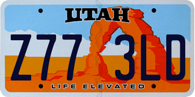 UT license plate Z773LD