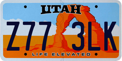 UT license plate Z773LK