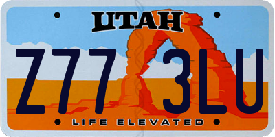 UT license plate Z773LU