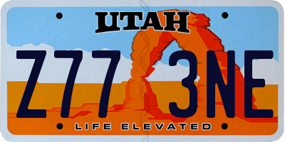 UT license plate Z773NE