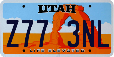 UT license plate Z773NL
