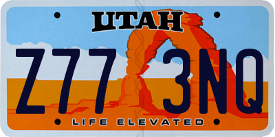 UT license plate Z773NQ