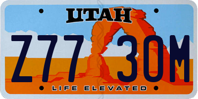 UT license plate Z773OM