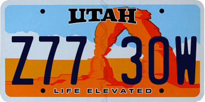UT license plate Z773OW