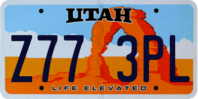 UT license plate Z773PL