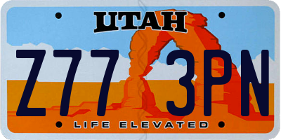 UT license plate Z773PN