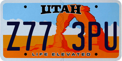 UT license plate Z773PU