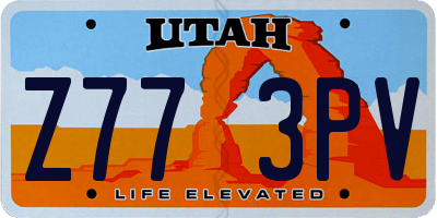 UT license plate Z773PV