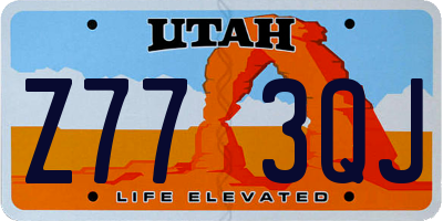 UT license plate Z773QJ