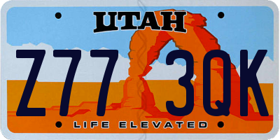 UT license plate Z773QK