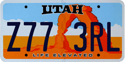UT license plate Z773RL