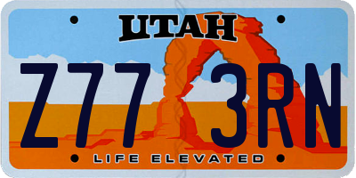 UT license plate Z773RN