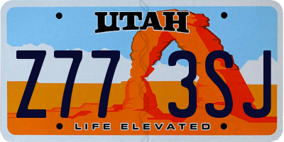 UT license plate Z773SJ
