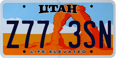 UT license plate Z773SN