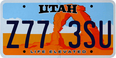 UT license plate Z773SU