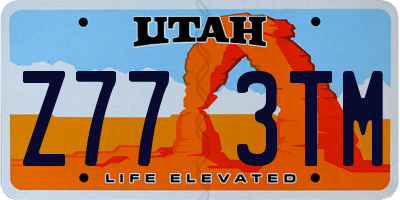 UT license plate Z773TM